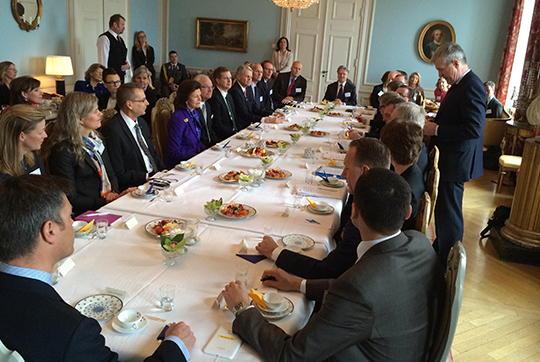 Under mötet med den svenska näringslivsdelegationen.